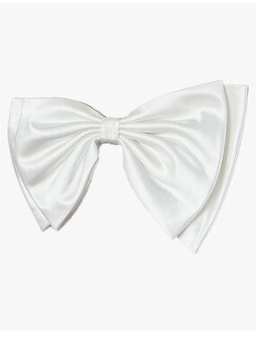 Satin Detachable Bow - White